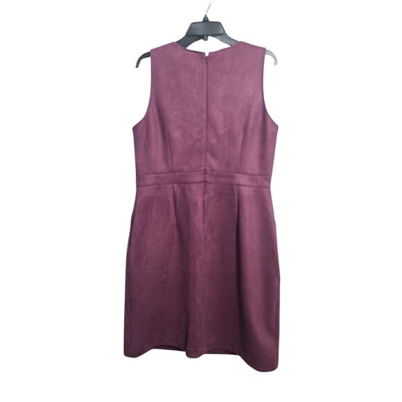 LOFT Faux Suede Purple Sleeveless Sheath Dress Size 14 NWT - Picture 2 of 4